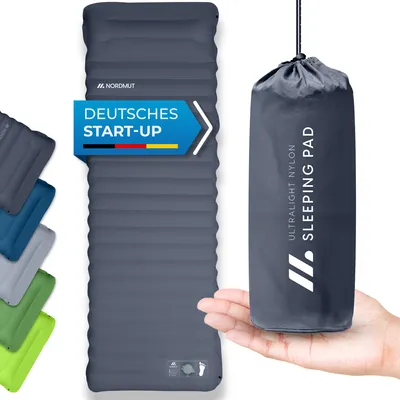 Produktbild von NORDMUT® Isomatte Selbstaufblasend 10cm – Isomatte Camping mit kleinem Packmaß – Selbstaufblasbare Luftmatratze für kinderleichtes aufpumpen – Camping Matratze Ultra komfortabel