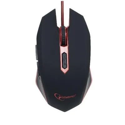 Zdjęcie produktu dla Gembird MUSG-001-R, Oburęczny, USB Typu-A, 2400 DPI, Czarny, Czerwony