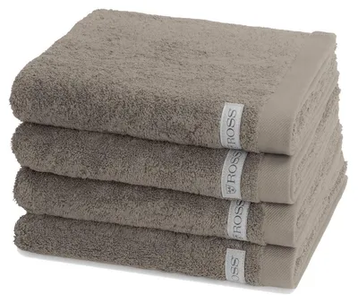 Produktbild von Ross Sinfonie 4 X Handtuch im Set Walkfrottee aus reiner Baumwolle 500 g/m², Hohe Saugkraft und flauschig weicher Griff, Gewebte Bordüre für elegante Optik