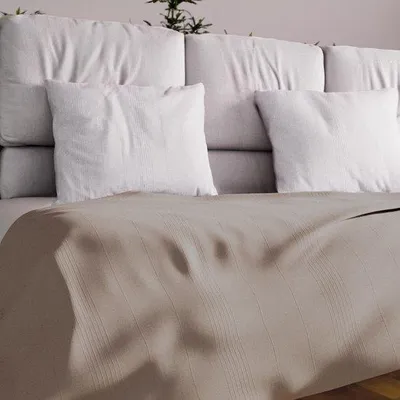 Imagen del producto de Ibenzoa® Ecru: Manta decorativa para el hogar, 140 x 200 cm – Mezcla de algodón y poliéster (70% algodón, 30% poliéster), diseño moderno a cuadros para sofá y cama