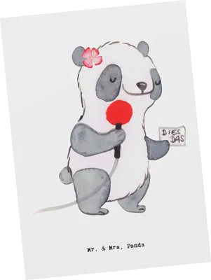 Produktbild von Mr. & Mrs. Panda Grußkarte Pressesprecherin Herz - Weiß - Geschenk, Postkarte, Ansichtskarten, Kunstkarten, Fotokarte, Postkarten