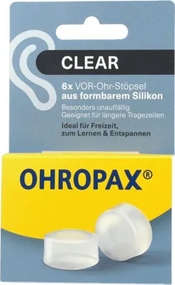 Produktbild von OHROPAX Clear Silikon Vor-Ohr Stöpsel 6St PZN 19412739