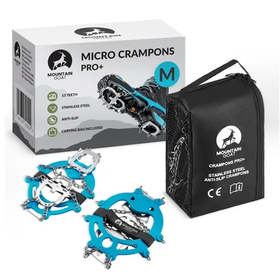 Produktbild von MOUNTAIN GOAT Steigeisen Crampons Premium, 13 Edelstahl-Zähne, Schuhspikes, (37-40) M