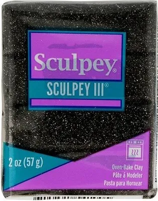 Image de Sculpey Polymer Clay 57 g - paillettes noires