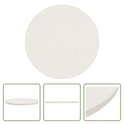 Image de The Living Store Plateau de table Blanc Ø60x2,5 cm Pin massif