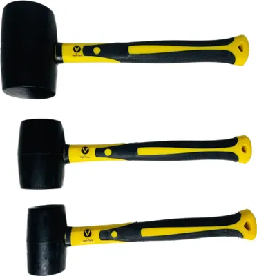 Produktbild von Gummihammer Hammer Ausbeulhammer 370/500/1200g Schonhammer 3 tlg Set
