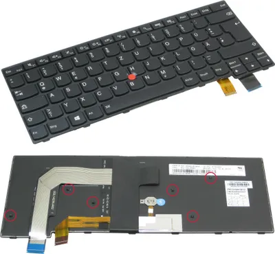 Produktbild von Trade-Shop Original Laptop Tastatur / Notebook Keyboard Deutsch QWERTZ für Lenovo ThinkPad T460P T470P ersetzt 00UR367 00UR407 01EP437 01EP478 01EP480 71B0018 9Z.NCJBT.20G 9Z.NSK-ZA8BT-0D0A LIM14Q56D0JG621