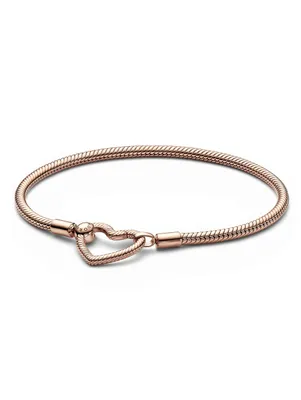 Produktbild von PANDORA Moments Schlangenarmband Herz für Damen, rosé