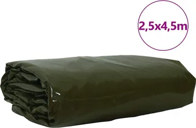 Zdjęcie produktu dla VidaXL, płótno 650 g/m², kolor oliwkowy, wymiary 2,5 x 4,5 m, z powłoką PVC