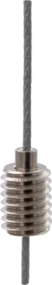 Produktbild von Drahtseilhalter / Gripper 12, Außengewinde M8 ohne Bund; für Drahtseil Ø0,8-1,2mm | vernickelt