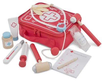 Immagine prodotto di Valigetta in legno per strumenti medici, con 12 accessori. Set medico