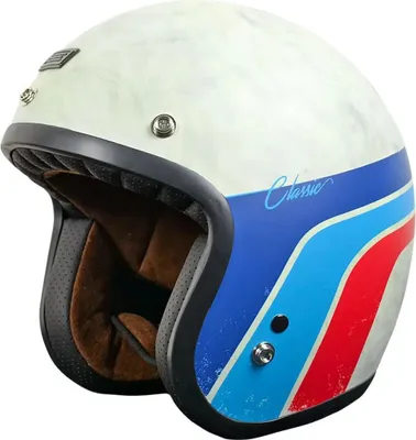 Zdjęcie produktu dla Kask jet Origine Primo, klasyczny model, biały, niebieski z białym, niebieski, rozmiar S
