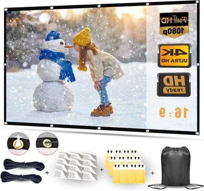 Produktbild von Famanu 16:9 HD Projektionsschirm - Professionell Faltbar für Heimkino und Außenbereich (84 Zoll)