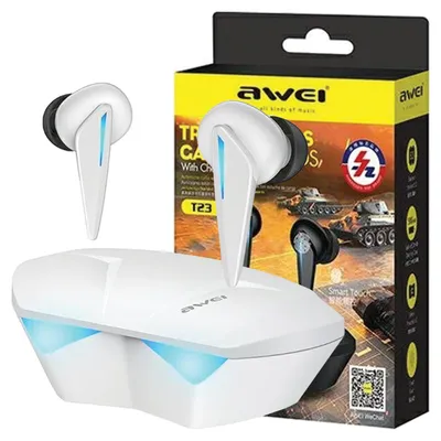 Obrázok produktu pre Slúchadlá Awei Bluetooth 5.0 T23 Tws + herná dokovacia stanica biela/biela