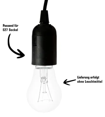 Produktbild von 10 x Baufassung Lampenfassung Renovierfassung E27 schwarz mit Steckklemme, KI-generiertes Bild
