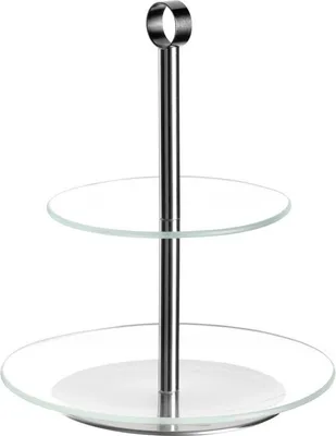 Produktbild von LEONARDO CENA, Servierstand, Glas, Metall, Silber, Transparent, Rund, 21 cm, 260 mm