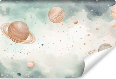 Obrázok produktu pre Muralo netkaná fototapeta do detskej izby PLANETS hviezdy moderná fototapeta š. 405cm x v. 270cm