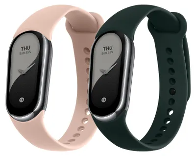 Produktbild von kwmobile 2x Uhrenarmband für Xiaomi Mi Band 10 / Mi Band 9 / 8 Armband - Fitnesstracker Band Set aus TPU Silikon - Ersatzarmband Smartwatch -