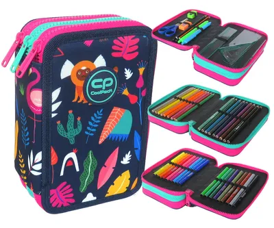 Produktbild von COOLPACK - JUMPER 3 - Dreifach-Federmäppchen mit Zubehör - LADY COLOR