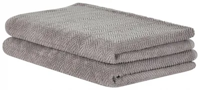Produktbild von BELIANI Handtuch-Set Grau Frottee Baumwolle 2-teilig Strandtuch 100 x 150 cm Modern Saugfähig Schnelltrocknend Ringgesponnen für Bad