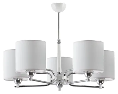 Zdjęcie produktu dla Żyrandol TWINGO biały chromowany 5xE27x20W metal wym:60x72x72cm IP20 Jupiter