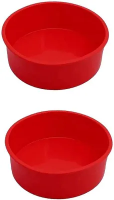 Produktbild von Kuchenformen, 15,5 cm - Silikon-Backformen - Antihaftbeschichtung - Flexibel/langlebig - Geeignet für Mikrowelle/Ofen - Temperaturbeständig von -30°C bis 200°C - Backform