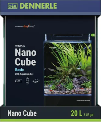 Produktbild von Dennerle Nano Cube Basic, 20 Liter - 25 x 25 x 30 cm - Mini-Aquarium Set mit abgerundeten Ecken