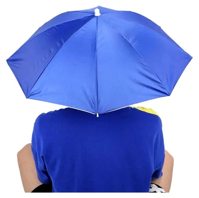 Produktbild von Regenfester Regenschirm, Hut 65 cm Blau, Sonnenschutz-Angelschirm, winddicht, klappbar