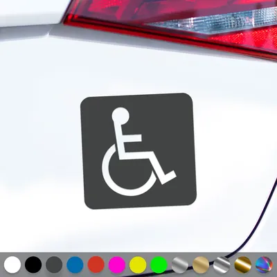 Produktbild von PantherPixel Rollstuhl Aufkleber Behindert Hinweis Rollstuhlfahrer Sticker Auto Geschenkidee Farbe Dunkelgrau
