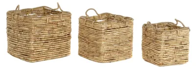 Korb-Set, 3-teilig, rund, Metall, mehrfarbig, 45,5x45,5x51 cm