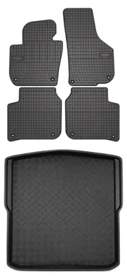 Produktbild von Gummimatten + Kofferraumwanne für Skoda Superb II 2008-2015 (Kombi) – Schwarz, passgenau – Wielganizator SolidPRO