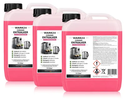Produktbild von Wark24 Flüssig Entkalker 5 Liter für Kaffeevollautomat wie Saeco uvm. (3er Pack)