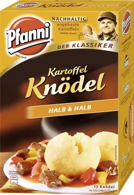 Produktbild von Pfanni Kartoffel Knödel Halb und Halb Klassiker 12 Knödel 400g
