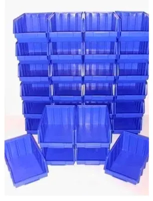 Produktbild von 30 Sichtlagerkästen Größe 4, Stapelboxen, 340x222x157 mm, Blau, Kunststoff