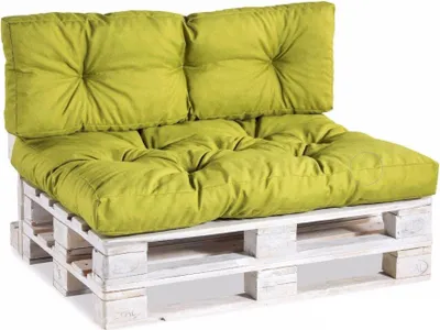 Produktbild von Palettenkissen, Gartensofakissen, Gesteppte Kissen gefüllt mit granuliertem Poulirette-Schaum, viele Farben und Größen PPI (Set (Sitzkissen 120x80 +Rückenlehne 120x40), Limette)