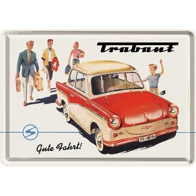 Zdjęcie produktu dla Pocztówka Metalowa 14 X 10 Cm Trabant