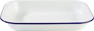 Produktbild von APS 40669 Schale ENAMELWARE, 28 x 23 cm, Höhe 4,5 cm, emailliertes Stahlblech, weiß mit blauem Rand