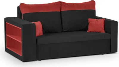 Produktbild von 2-Sitzer-Sofa mit Schlaffunktion PABLO1 - Schwarz/Rot