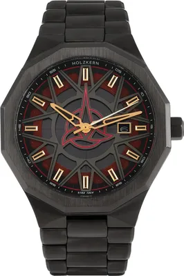 Holzkern Herrenuhr Solar Star Trek™ Klingon Jaspis/Rot 1