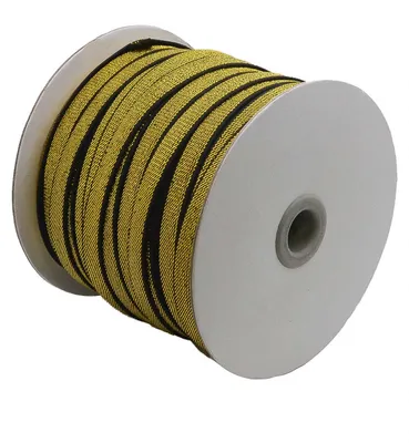 Geschenkband mit Glitzer, gold-schwarz