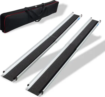 Produktbild von TRUTZHOLM 2 x Teleskoprampe 135 - 244 cm Traglast 272 kg Alu Rollstuhlrampe Antirutsch beschichtet m.Tasche