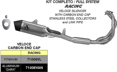 Zdjęcie produktu dla Kompletny wydech wyścigowy ARROW z ciemnego aluminium do Kawasaki Z 650