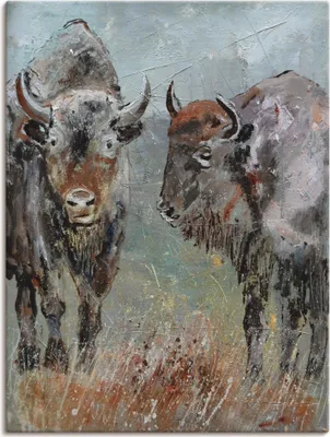 Produktbild von ARTland Leinwandbild Büffel Größe: 60x80 cm