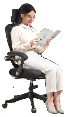 Image de Chaise de bureau, fonction d'inclinaison, réglable en hauteur, noir