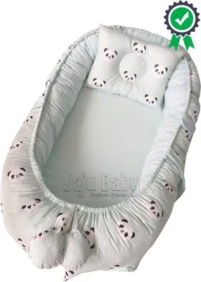 Immagine prodotto di Jaju Baby Nido per neonati con cuscino in Cotonelogico Panda 100 x 60 cm