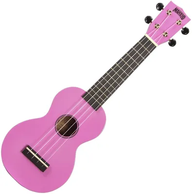 Produktbild von Mahalo MR1PK, Akustische Ukulele, Klassische Ukulele, Sopran, Aluminium, Schwarz, Pink, 4 Saiten, Nylgut