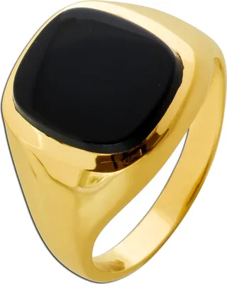 Produktbild von Onyx Siegelring Gold 585 14K tiefschwarzem Onyx Edelstein 5.40ct 19