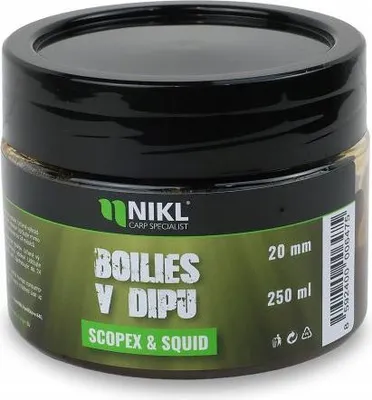 Obrázek produktu pro Nikl Boilies V Dipu Scopex & Squid 250 ml 24 mm