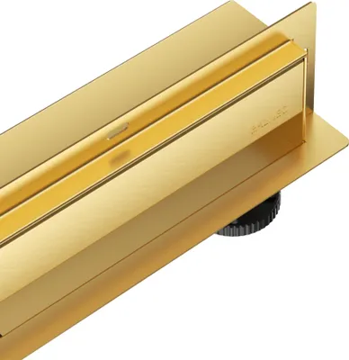 Zdjęcie produktu dla Odpływ liniowy ścienny 90cm Balneo W-Drain NEXT, złoty, dwustronny panel, stal nierdzewna