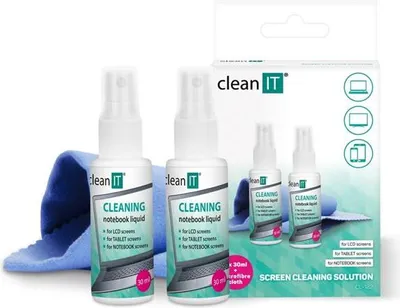 Obrázok produktu pre CLEAN IT čistiaci roztok na notebooky s utierkou, 2x30ml